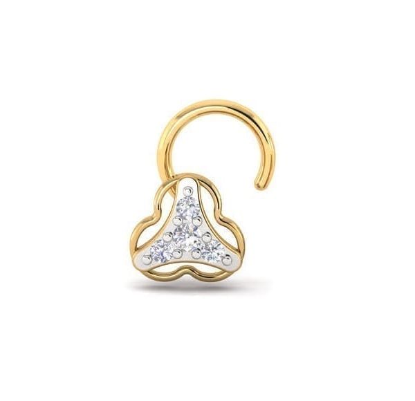 14K Gold Diamond Nose Pin