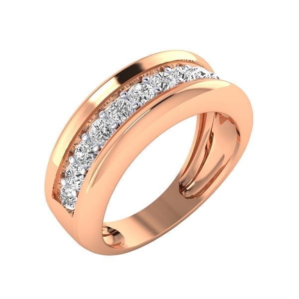 14K Rose Gold Diamond Gents Ring - Perfect for Gifting!